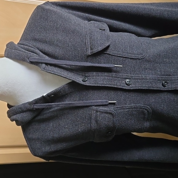 New American Eagle Navy Blue Super Soft Long-Sleeve Hooded Thermal Shirt. M - Picture 2 of 15